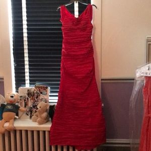 red evening gown